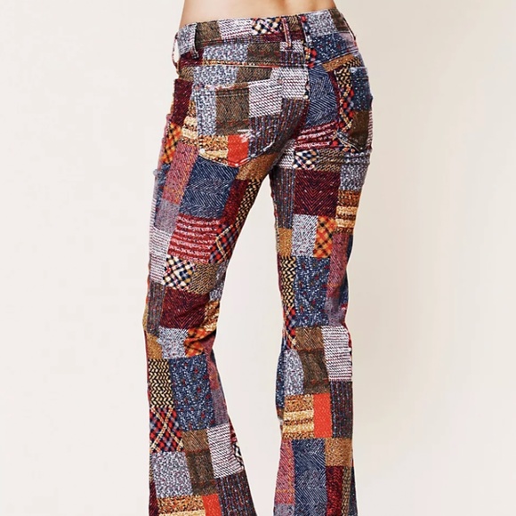 FREE PEOPLE PATCHWORK FLARE CORDS NEW W TAGS - Picture 9 of 9